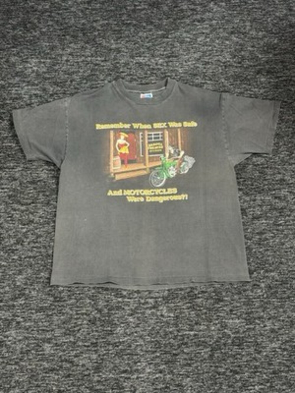Vtg Harley Davidson When Sex Was Safe Motorcycles Were Dangerous T-shirt Size XL